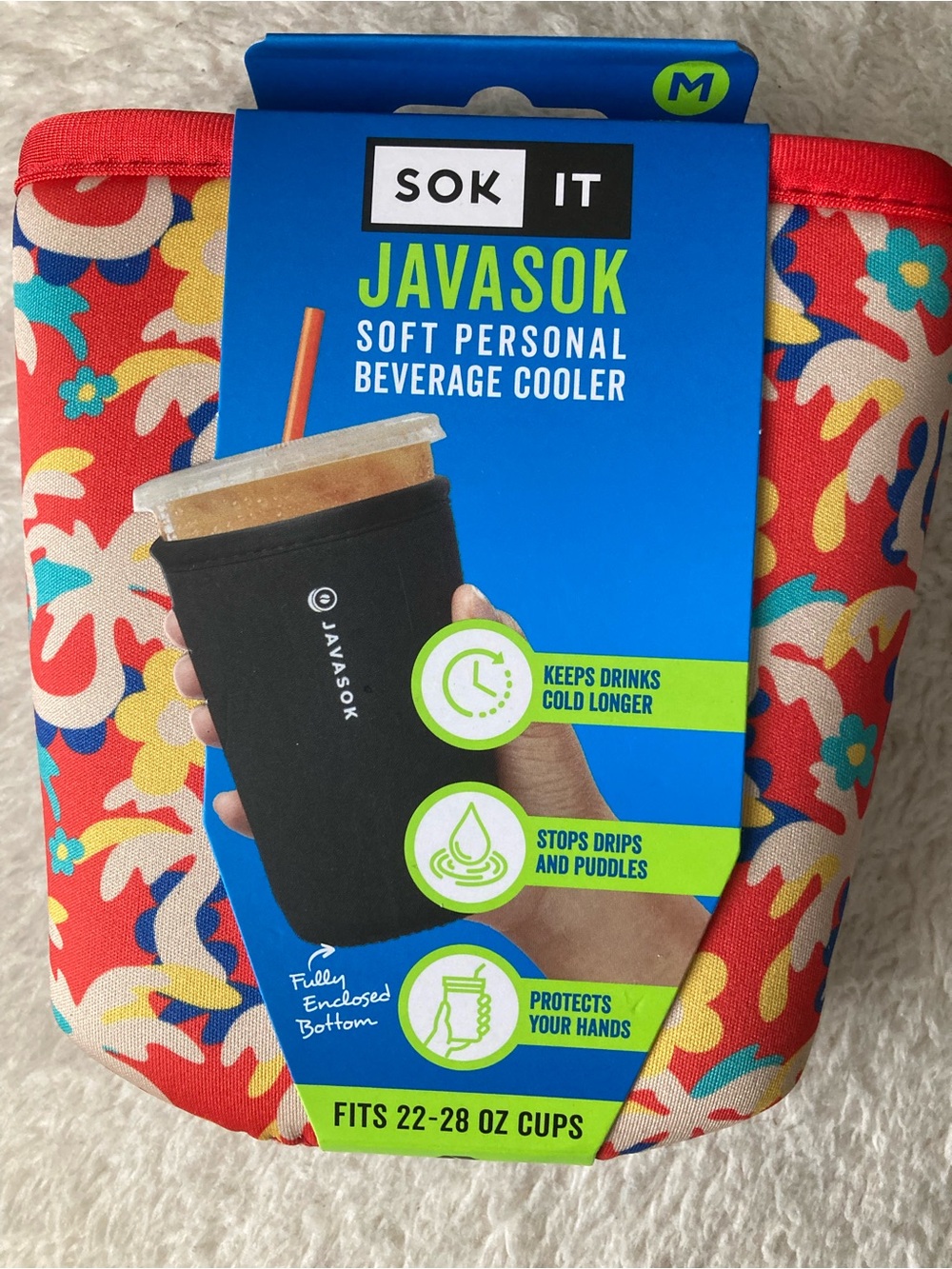 Javasok Soft Personal Beverage Cooler - Red Floral